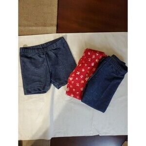 Bundle lot of 3 Old Navy NWOT - 2 leggings and 1 shorts Girls size 3T red/navy